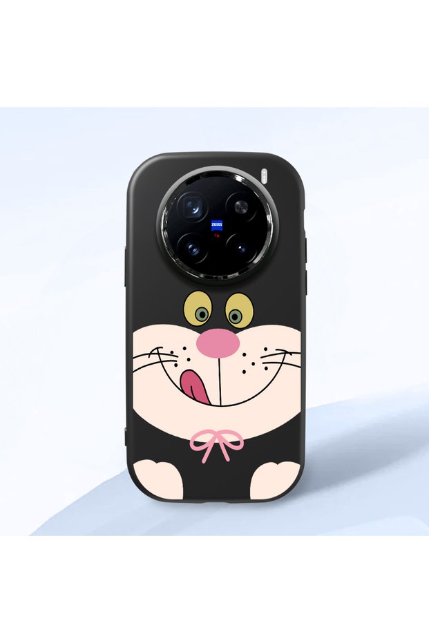 Vivo X200 Pro Compatible Case Camera Protective Black Silicone Couple Phone Case Cute Patterned