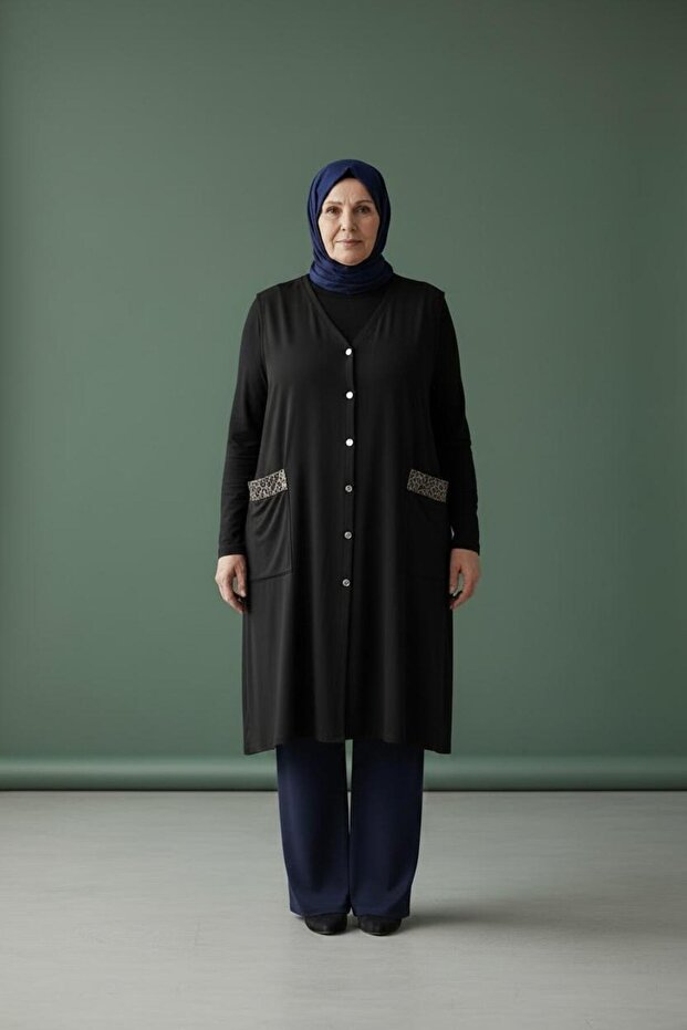 Nergi̇z Large Size Long Mother Vest