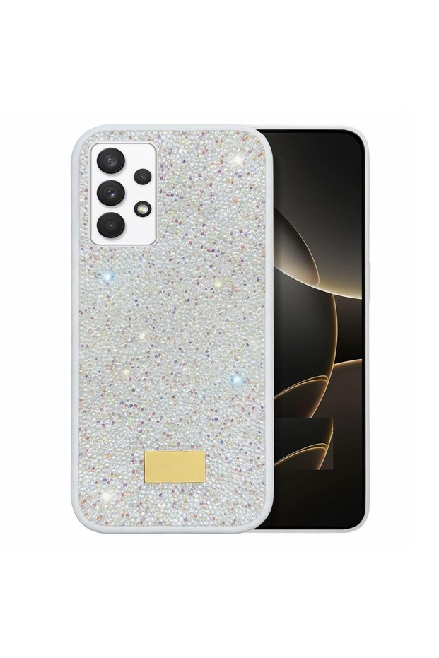 Samsung Galaxy A32 Case Silicone Edged Stone Shiny Lux Diamond Cover