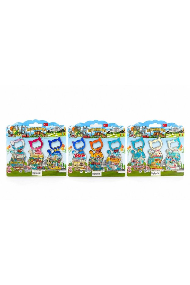 Istanbul themed metal refrigerator ornament magnet 3-piece set alk5812