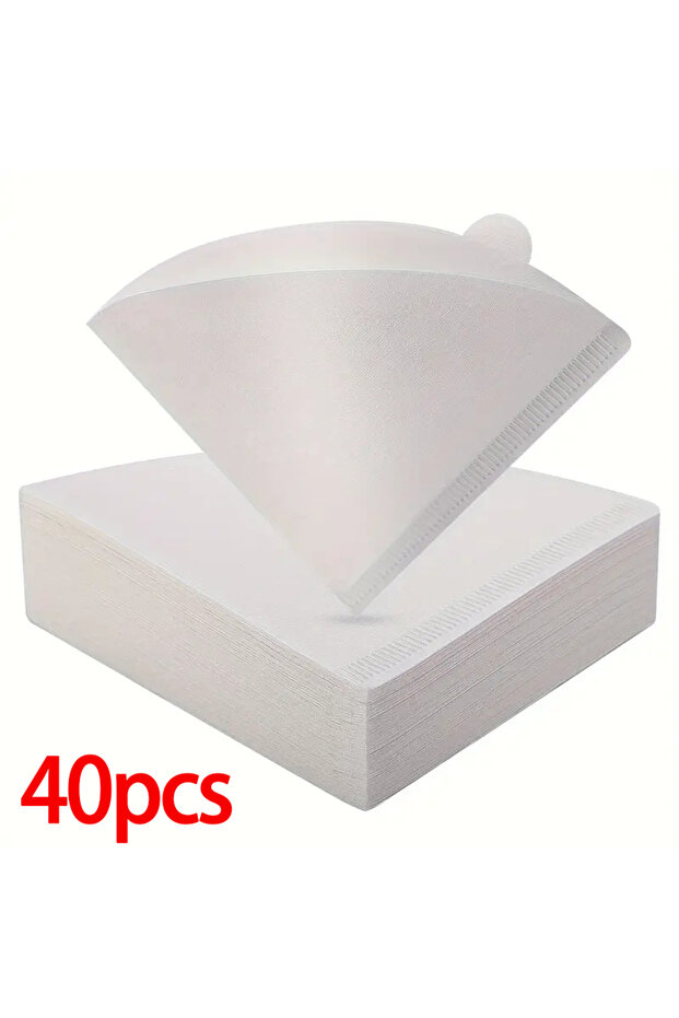 40pcs 40/120 PCS V-shaped Coffee Filter Paper Coffee Cup Filter Paper 1-4 Pieces of Hand Brewed Coff