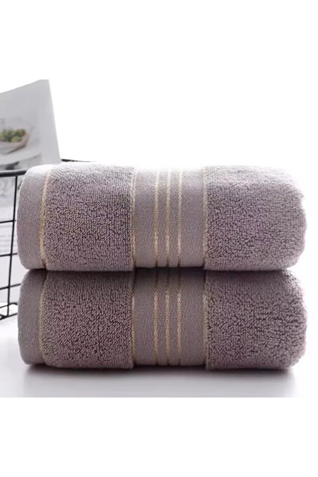 33x73cm 1 Light brown towel 1 Towel Thickened Absorbent Towel Pure Cotton Quick Absorbent Soft Quick