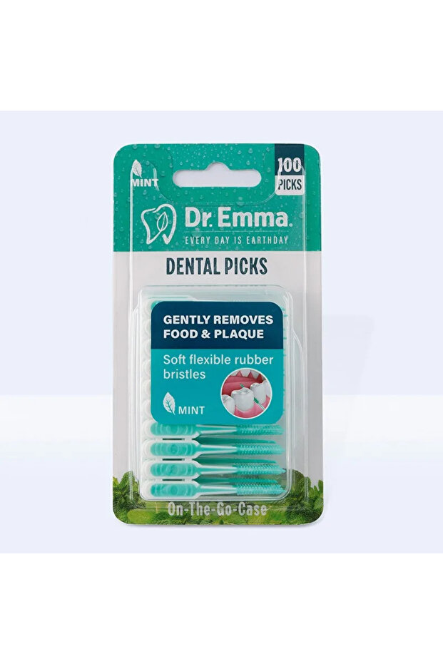 Green Dr.EMMA Soft Silicone Interdental Brushes Orthodontic Gap Brushes with Soft Bristles for Highl