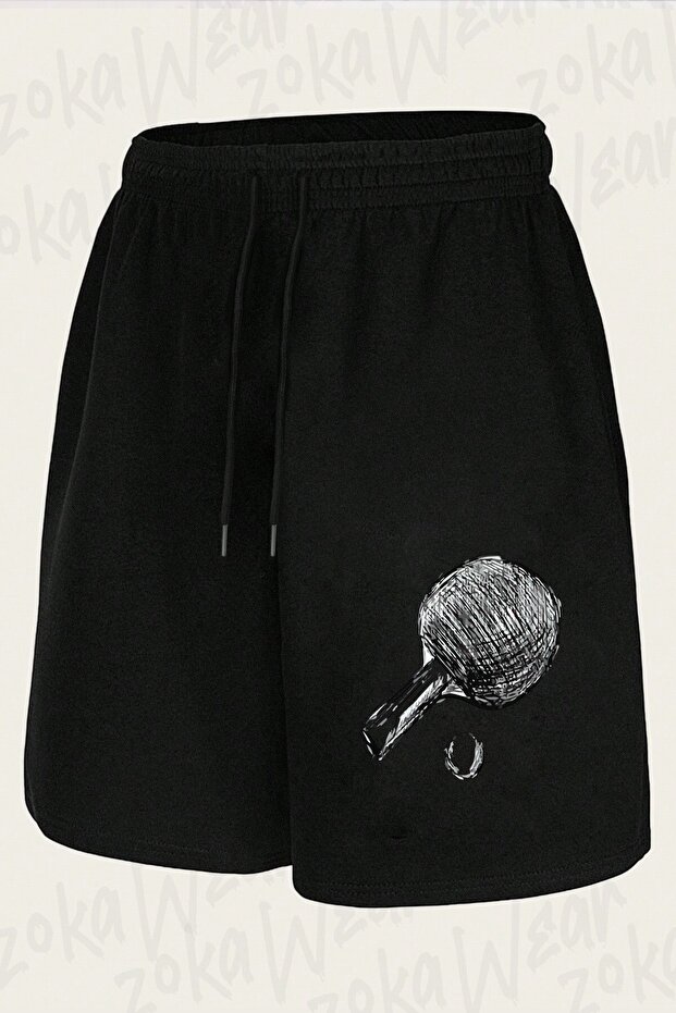 Unisex Table Tennis Design Printed Shorts