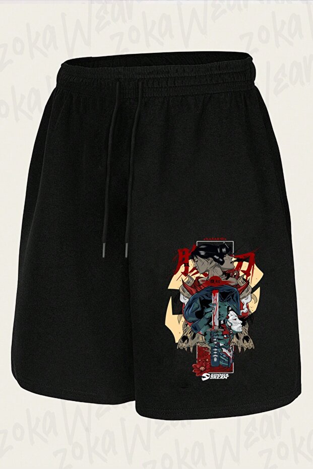 Unisex Harakiri Japanese Samurai Design Printed Shorts