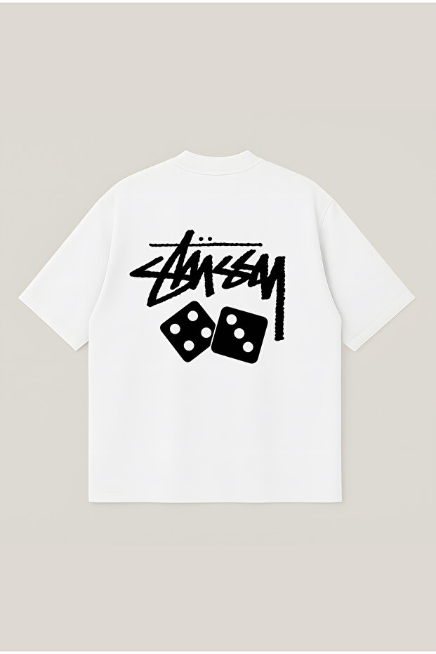 Stussy Zar Printed Oversize Boxy Cut Unisex 100% Cotton Printed Tshirt | Streetwear