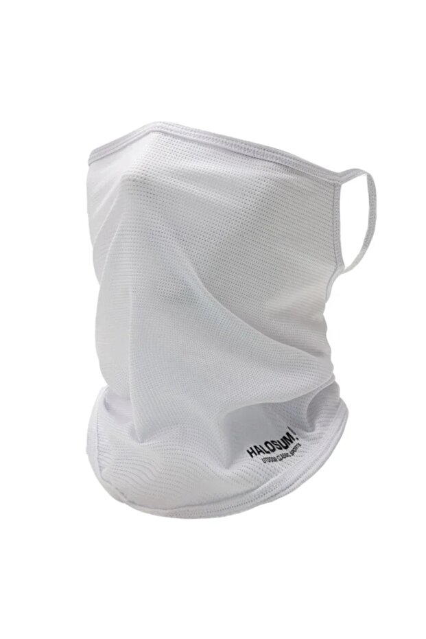 White 1PC Ice Silk Full Face Mask Balaclava Summer Sun Protection Breathable UV Resistant Windproof