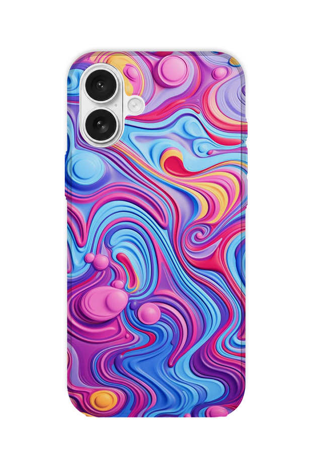 iPhone 17 Compatible Printed Transparent Phone Case | Collection: Colorwave Flux