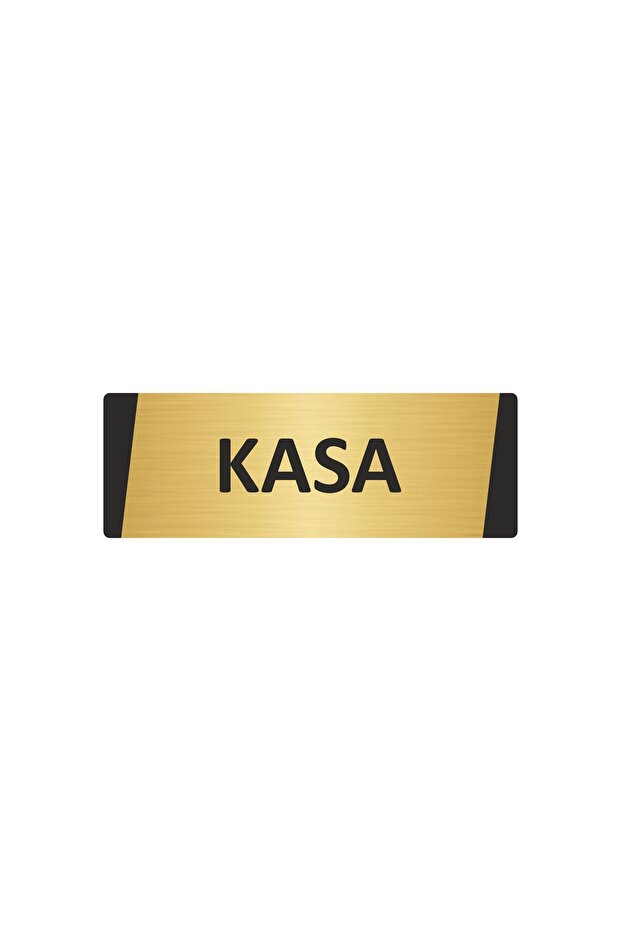 Metal Warning Sign 7X20 cm Gold Color