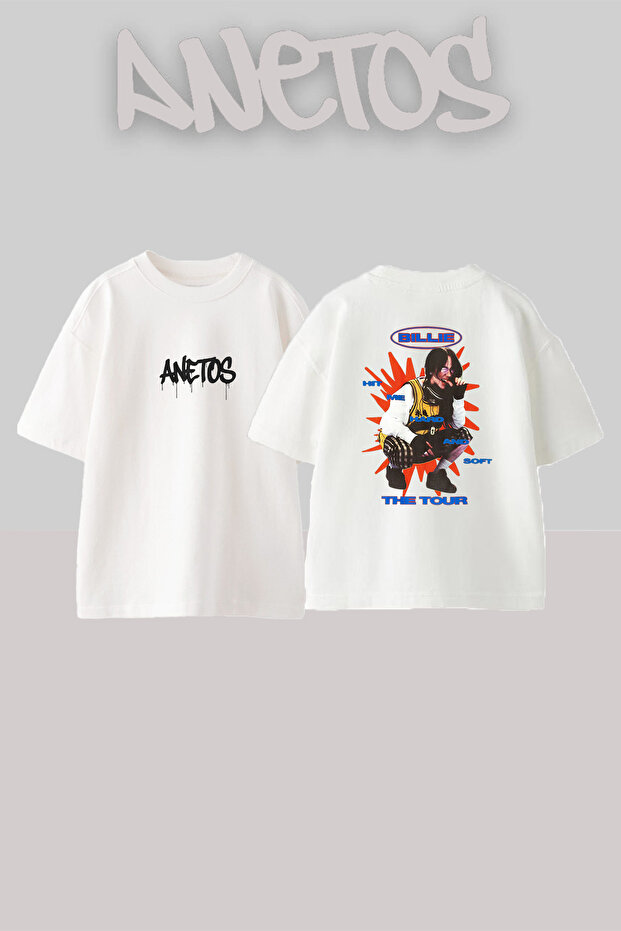 Billie Eilish_104 Design Printed Unisex Oversize White Tshirt
