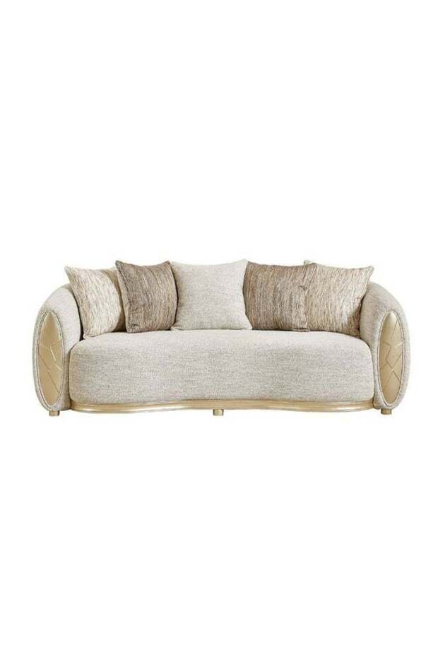 Conrad 3 Seater Fabric Sofa - Light Brown