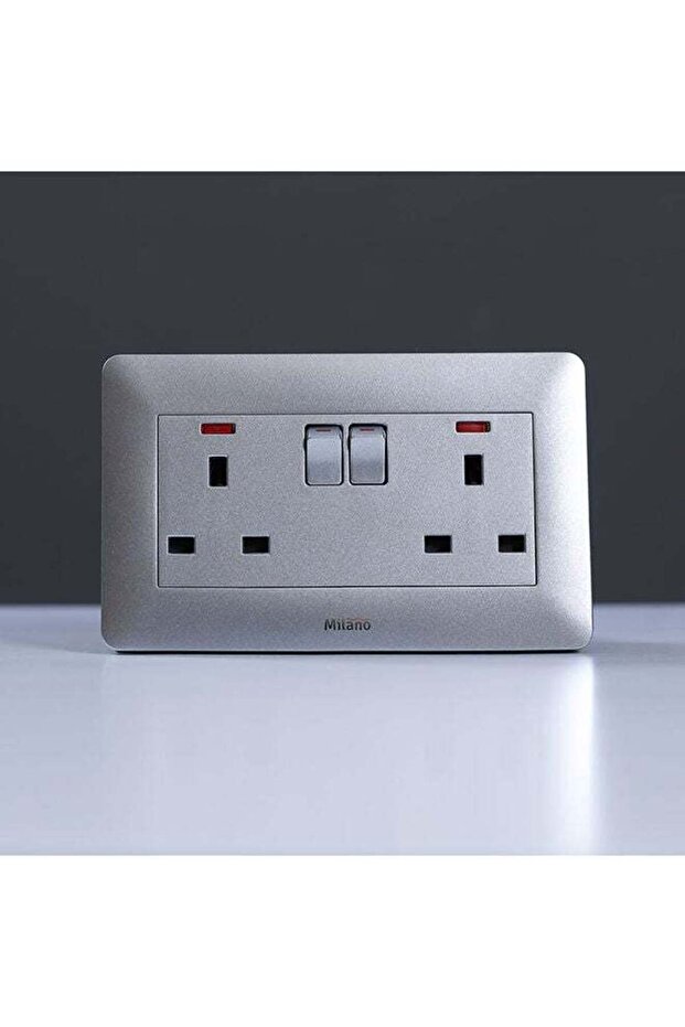 Milano 13A Twin Socket With Switch & Led Indicator Sl Ps