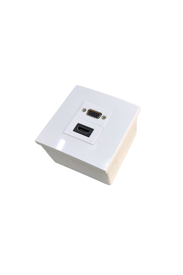 مقبس حائط مزدوج من نوع HDMI_VGA مثبت على السطح، مقبس HDMI_VGA مزدوج من نوع HDMI_VGA - 1