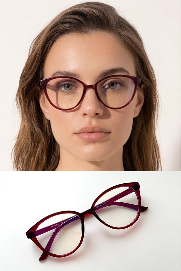Luna Oval Blue Light Protected Transparent Glasses