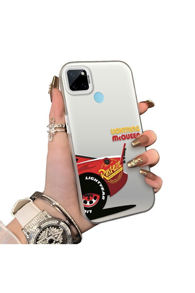 Realme C21Y/C25Y Compatible Hard Acrylic Back Silicone Edge Lens Protection Case