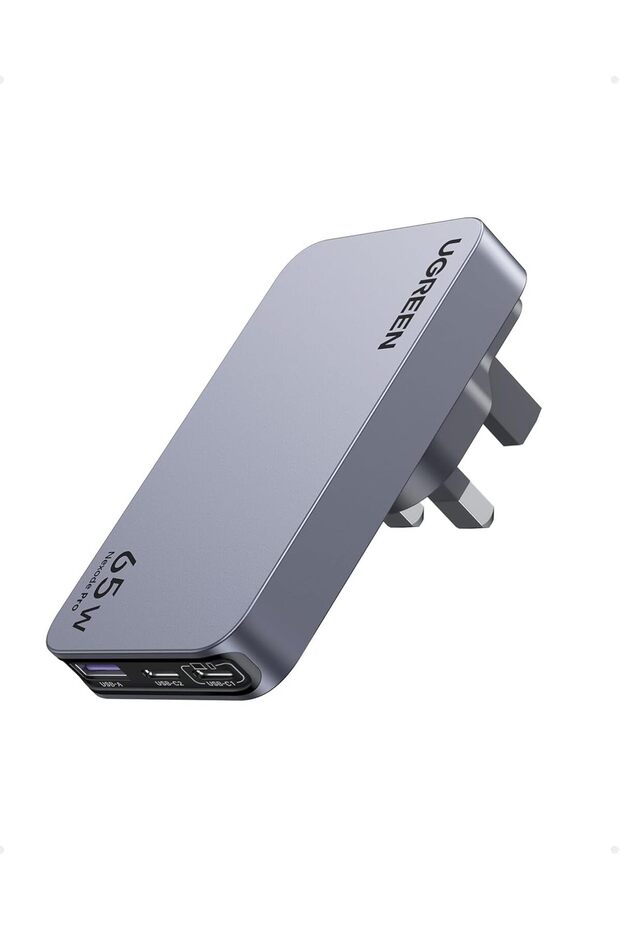 Nexode Pro 65W USB-C Charger, Travel Adapter with UK/EU Plug GaN II 3-Port Ultra-Slim Type C Fast Wall Charge Laptop Charging Compatible for MacBook Air, Dell XPS, iPad, iPhone 17, Galaxy S25 U