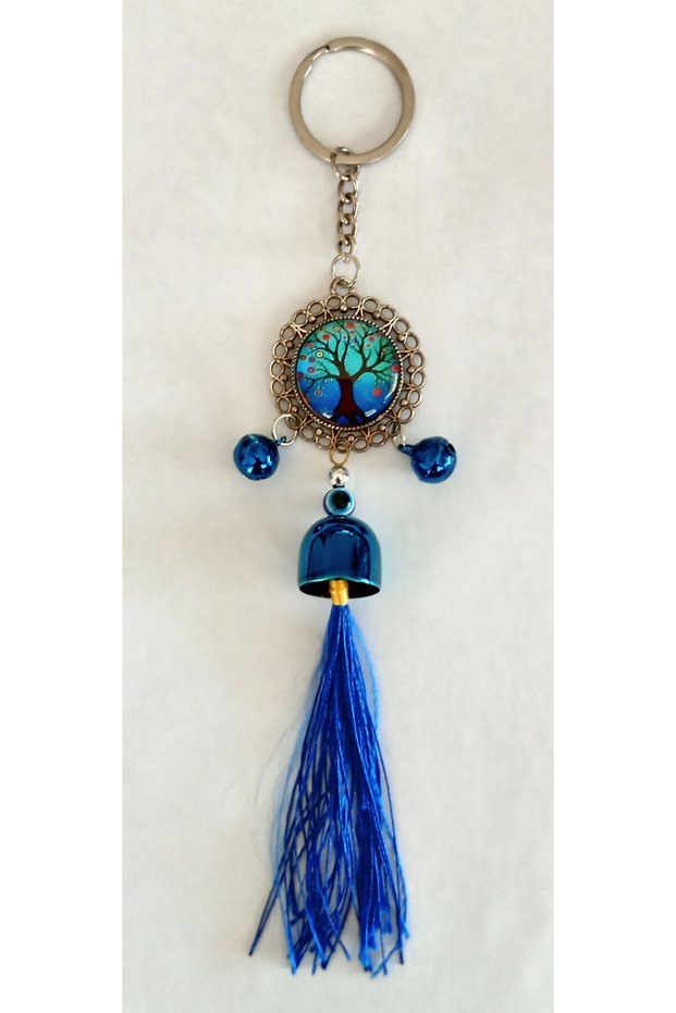 Tree of Life Decorative Metal Keychain with Bell Wall Ornament 20 cm