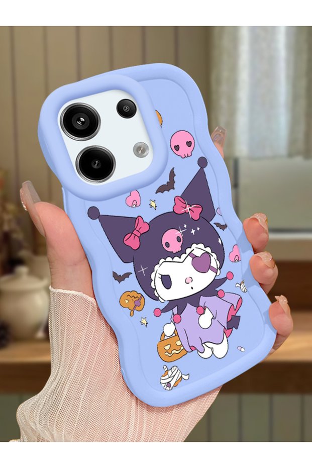 Redmi Note 13 Pro 5g Compatible Case Camera Protector Blue Silicone Couple Phone Case Cartoon Pattern