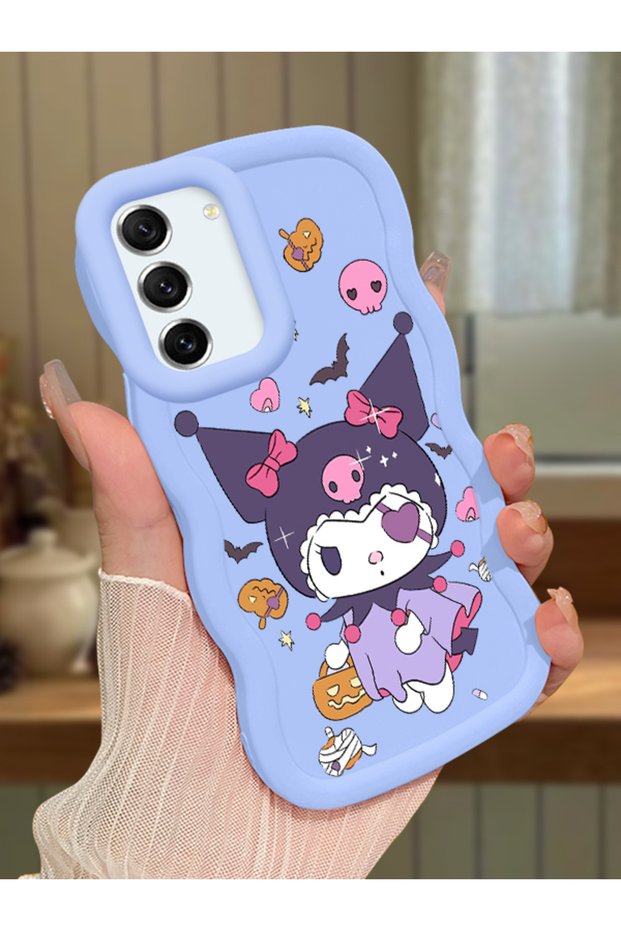 Samsung Galaxy S21 Fe Compatible Case Camera Protector Blue Silicone Couple Phone Case Cartoon Pattern