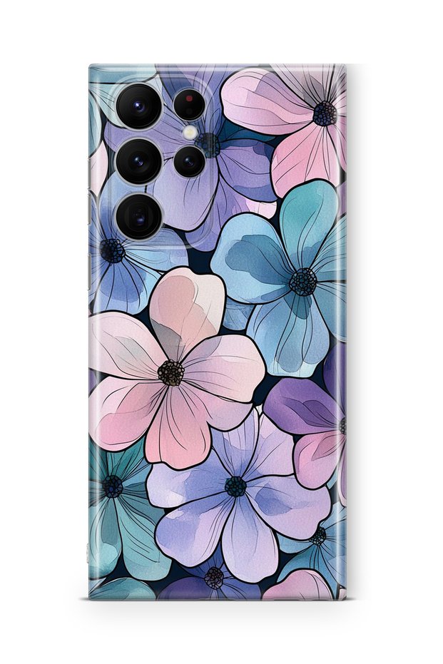 Samsung Galaxy S23 Ultra Compatible Printed Transparent Phone Case | Collection: Pastelbloom Soft Series