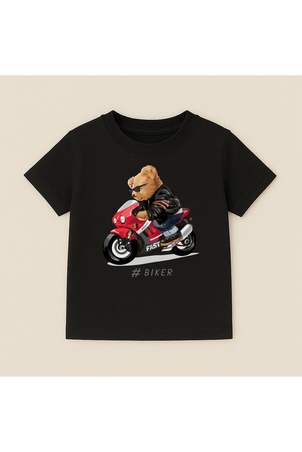 Teddy Bear Printed Crew Neck Cotton Short Sleeve Kids & Youth T-Shirt