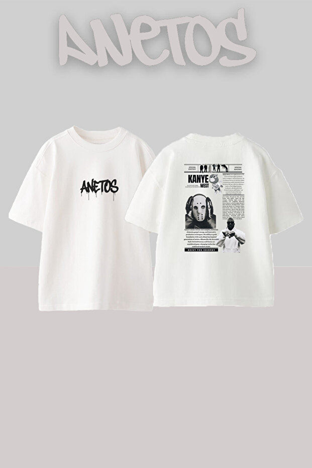 Kanye West_24 Design Printed Unisex Oversize White Tshirt