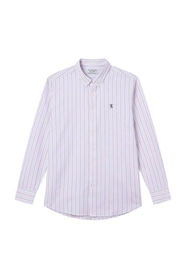 Men’s Cotton Slim Oxford Shirt with Embroidery