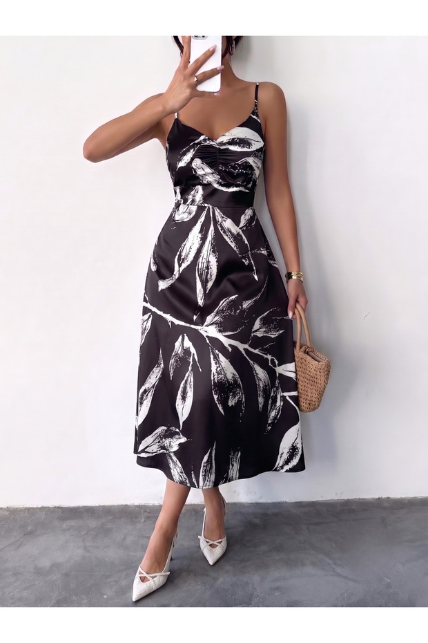 Women's Stylish Satin Dress with Straps