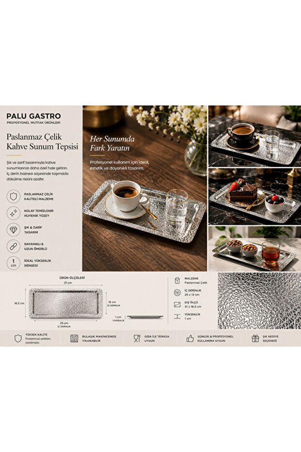 Stainless Steel Coffee Presentation Tray – Stylish and Durable