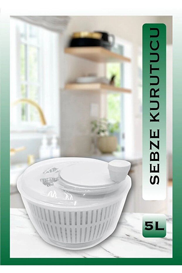Practical Salad Dehydrator, Fruit and Vegetable Washing Bowl, White