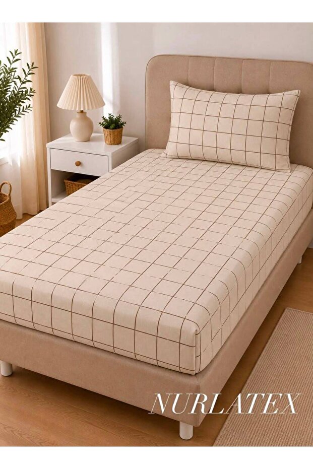 طقم ملاءات سرير مطاطية مقاس 100 × 200 سم لسرير مفرد