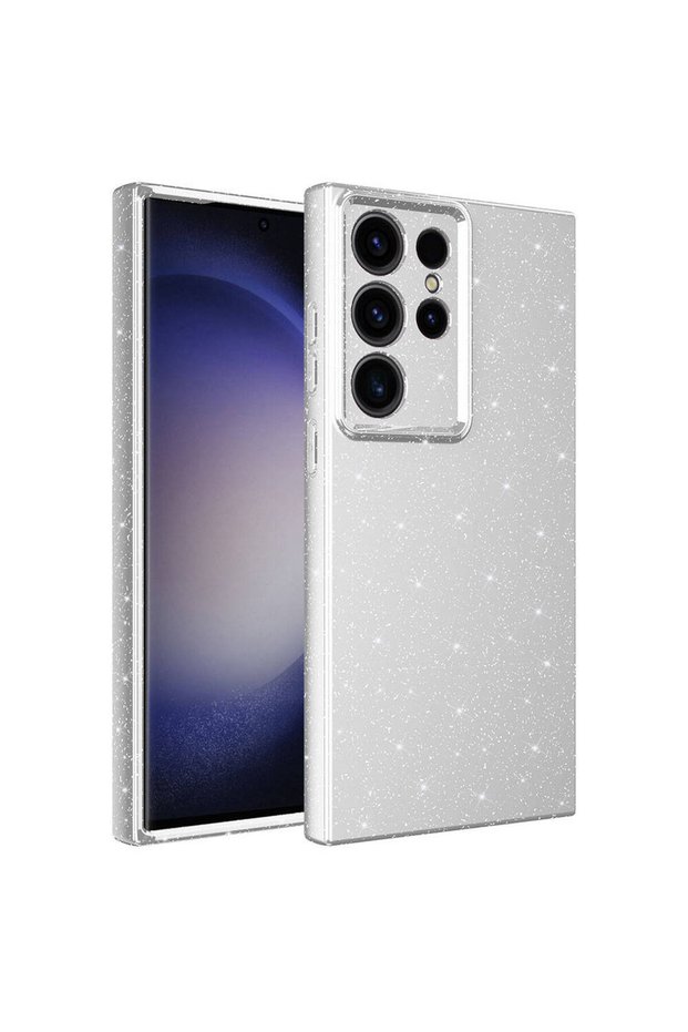 Galaxy S23 Ultra Case Camera Protected Silvery Silicone Ultimate Protection