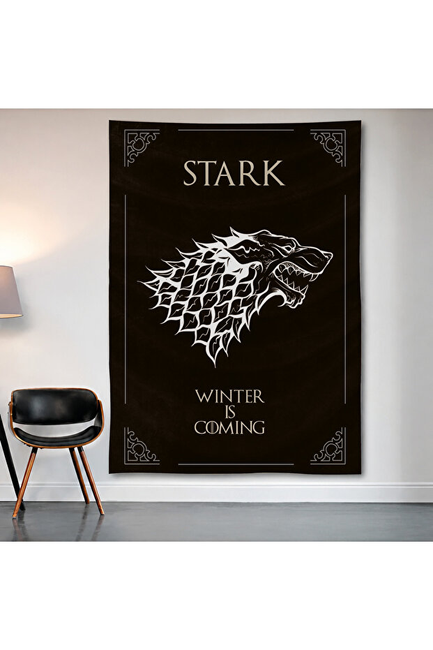 House Stark Game of Thrones Wall Covering Wall Tapestry First Quality Satin Fabric Poster