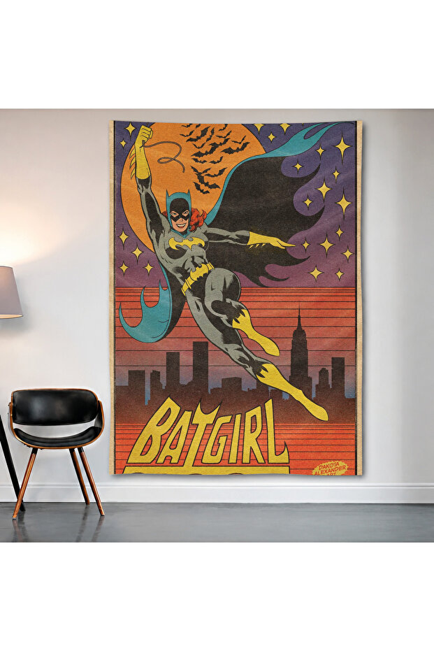 Batgirl Dc Comics Wall Covering Wall Tapestry First Quality Satin Fabric Poster