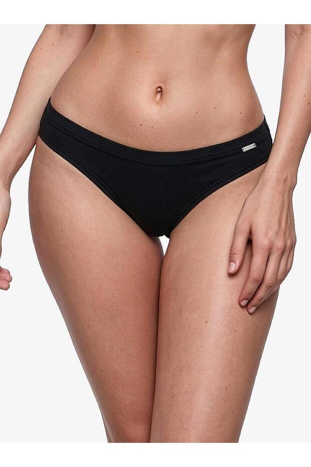 Women's Black Silver Women's Brief Panties 1632