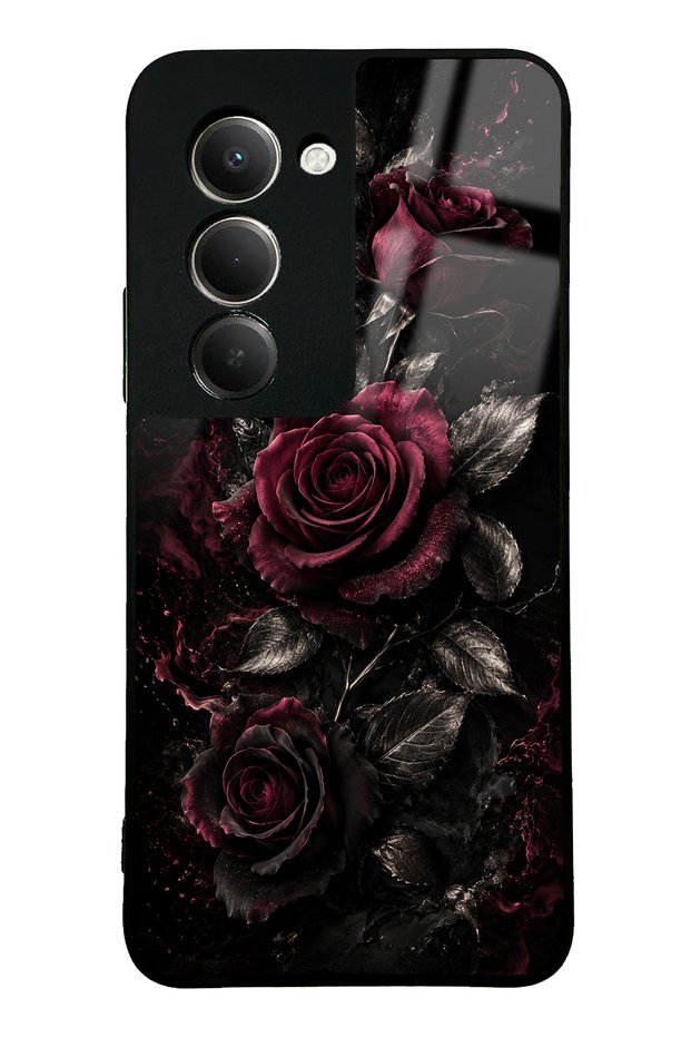 Xiaomi Redmi 15 Obsidian Burgundy Roses Design Glossy Phone Case