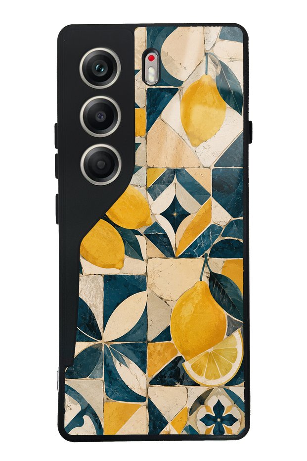 Tecno Camon 40 Mediterranean Lemon Mosaic Design Glossy Phone Case
