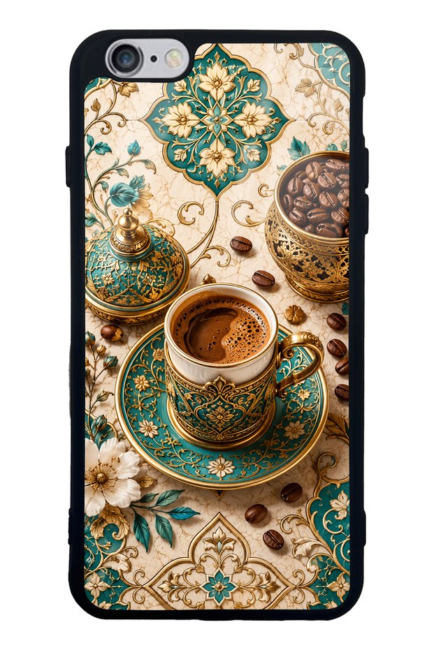 iPhone 6 Plus Turquoise Ottoman Coffee Design Glossy Phone Case
