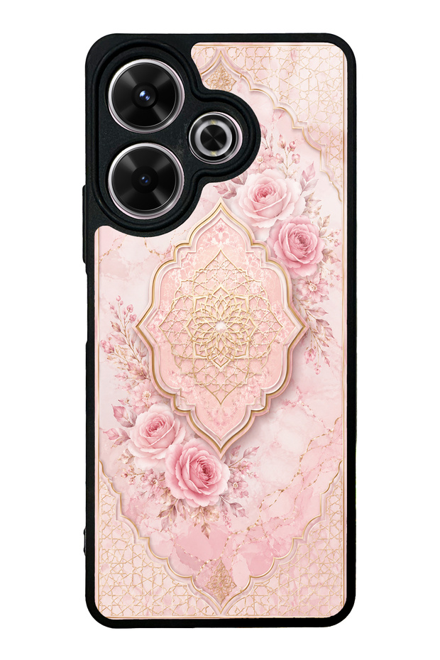 Xiaomi Redmi 13 4g Glossy Phone Case with Blush Ottoman Rose Design