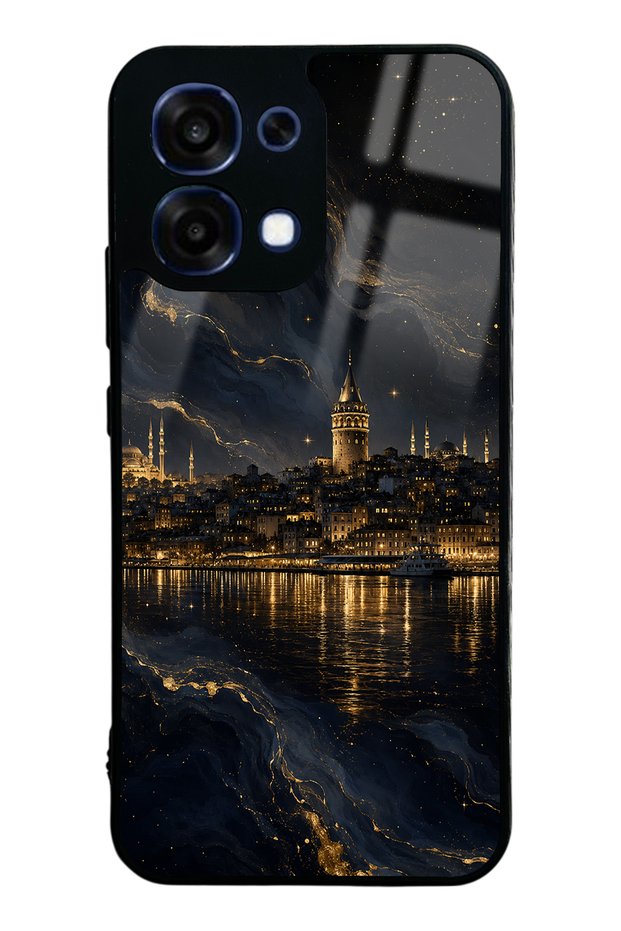 Oppo A6 Pro Golden Galata Night Design Glossy Phone Case