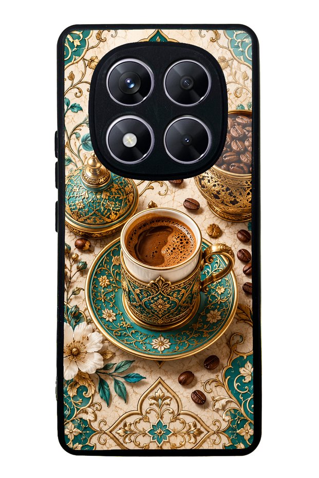 Xiaomi Redmi Note 14 Pro 5g Turquoise Ottoman Coffee Design Glossy Phone Case