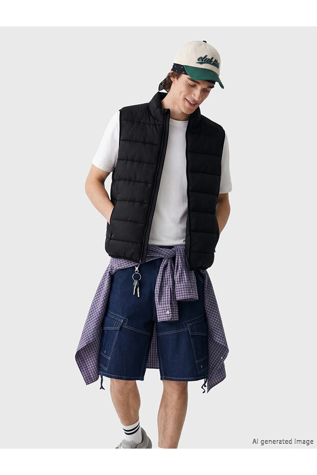 Ozmarka New Season Slim Fit Stand Collar Men's Puffer Vest