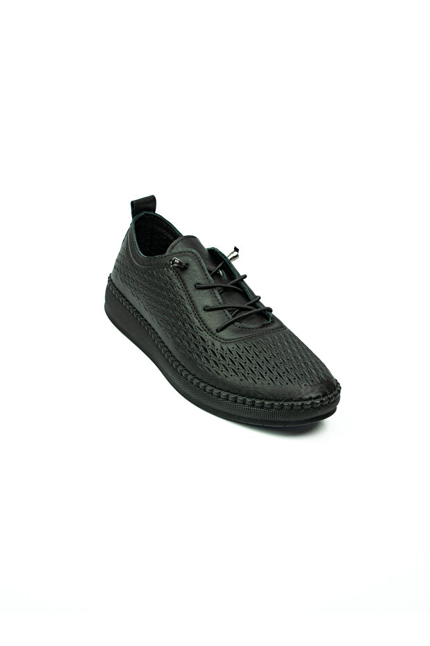 Babalı 3668 Famous Black Leather Casual Women's Shoes