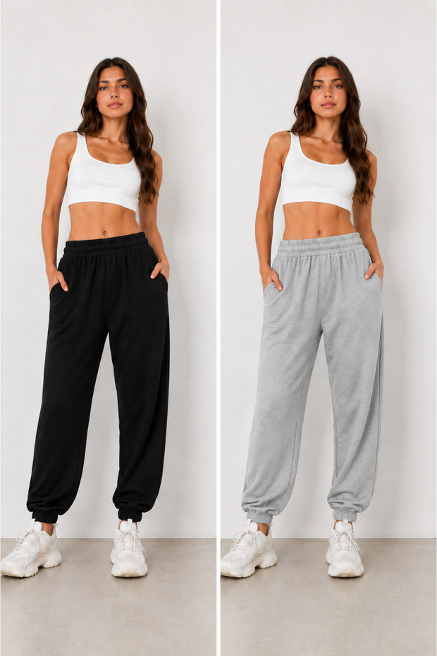 2-Piece Women's Elastic Waist Trackpants