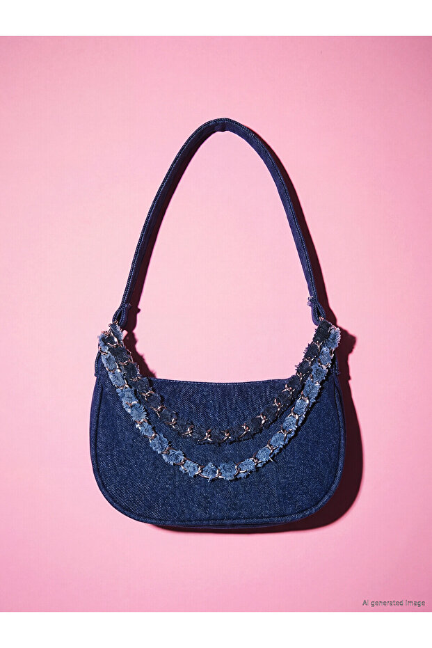 Lcw Accessories Blue Chain Detailed Women's Shoulder Bag