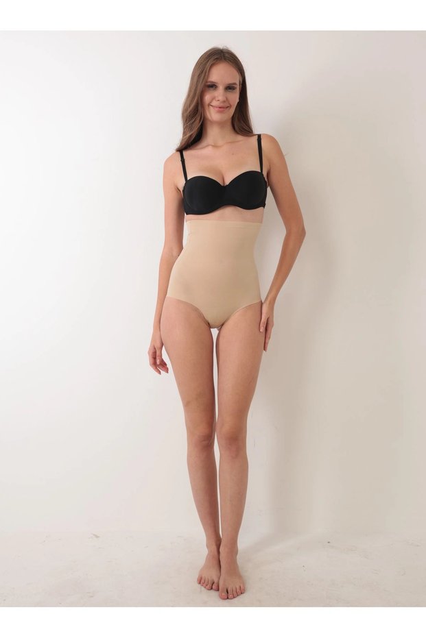 # Corset Seamless Microfiber Gathering Elastic Stylish Non-Marking Skin Laser Cut High Waist Panties Corset