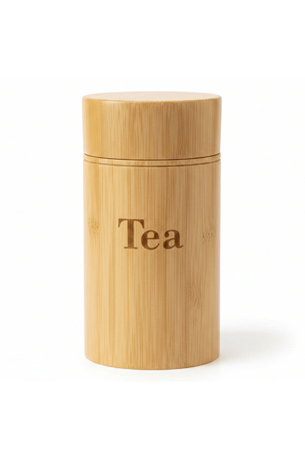 Bamboo Tea Canister With Airtight Lid -20*7 cm