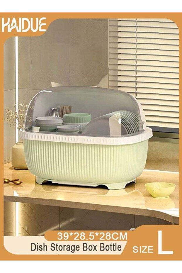 Dish Storage Box Bottle Drainer Dish Rack with Lid Dish Strainer Kitchen Dish Racks Cutlery D