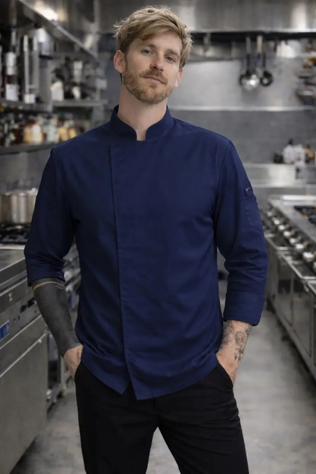 Hakim Classic Chef Jacket with Collar and Cuff Sleeves