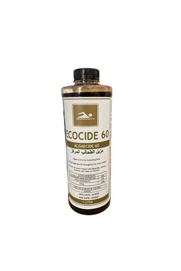 ECOCIDE 60 مزيل الطحالب المركز 1 لتر | كيماويات مسابح – إزالة الطحالب القوية – أحواض السباحة | ATO
